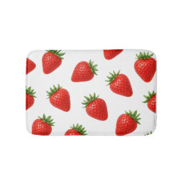 Naadloos Aardbeienpatroon Cute Rode Vrucht Badmat