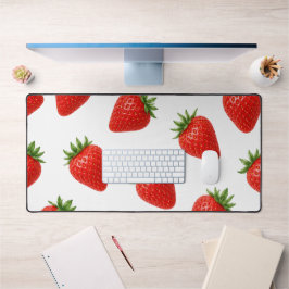 Naadloos Aardbeienpatroon Cute Rode Vrucht Bureaumat