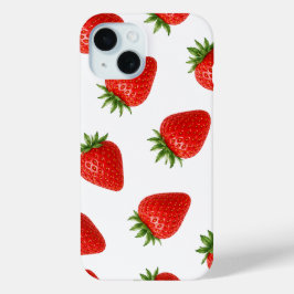 Naadloos Aardbeienpatroon Cute Rode Vrucht iPhone 15 Case