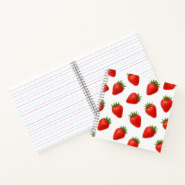 Naadloos Aardbeienpatroon Cute Rode Vrucht Notitieboek