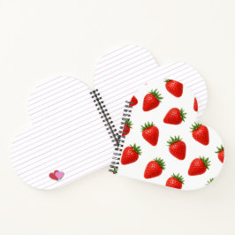 Naadloos Aardbeienpatroon Cute Rode Vrucht Notitieboek