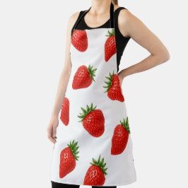 Naadloos Aardbeienpatroon Cute Rode Vrucht Schort