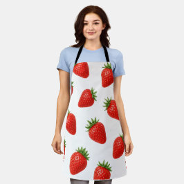 Naadloos Aardbeienpatroon Cute Rode Vrucht Schort