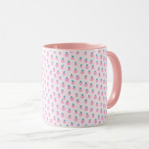 Naadloos Aardbeienpatroon – Zacht Roze Cute  Mok
