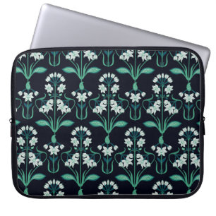 naadloos abstract art nouveau floral patroon laptop sleeve