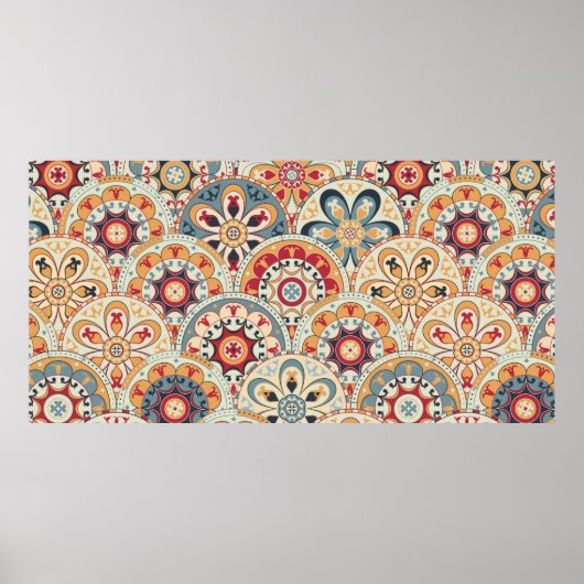 Naadloos abstract behang met cirkels trendy co poster (Voorkant)