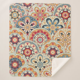 Naadloos abstract behang met cirkels trendy co sherpa deken