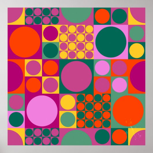 Naadloos abstract geometrisch achtergrondpatroon, poster (Voorkant)