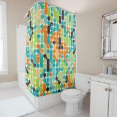 Naadloos abstract geometrisch patroon van de retro douchegordijn (In situ)