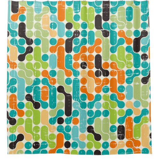 Naadloos abstract geometrisch patroon van de retro douchegordijn (Voorkant)