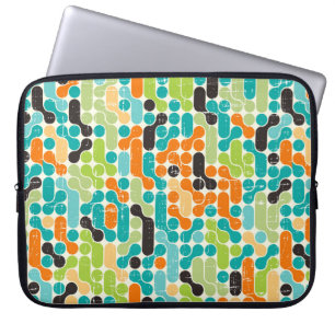 Naadloos abstract geometrisch patroon van de retro laptop sleeve