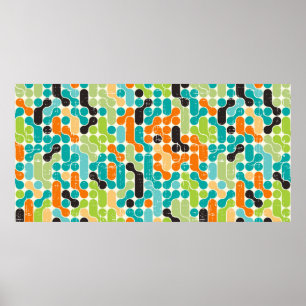 Naadloos abstract geometrisch patroon van de retro poster