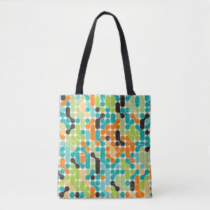 Naadloos abstract geometrisch patroon van de retro tote bag