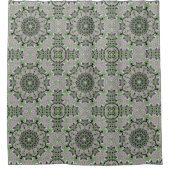 Naadloos abstract grijs siergroen deco douchegordijn (Voorkant)