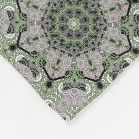Naadloos abstract grijs siergroen deco fleece deken (Hoek)
