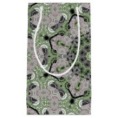 Naadloos abstract grijs siergroen deco klein cadeauzakje (Voorkant)