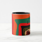 Naadloos abstract modern retro kleurenpatroon of mok (Midden)