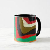 Naadloos abstract modern retro kleurenpatroon of mok (Voorkant rechts)