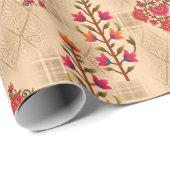 Naadloos abstract mughaaldfloreel patroon cadeaupapier (Rol Hoek)