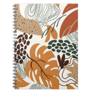 Naadloos abstract natuur patroon op witte achtergr notitieboek