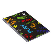 naadloos abstract patroon in pixelspelstijl. Wit Notitieboek (Rechterzijde)