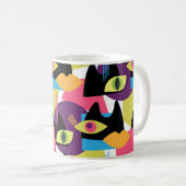 Naadloos abstract patroon met abstracte uitslag koffiemok (Voorkant rechts)