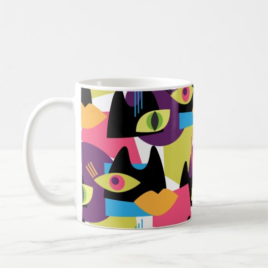Naadloos abstract patroon met abstracte uitslag koffiemok (Links)