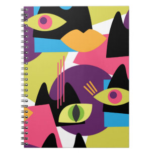 Naadloos abstract patroon met abstracte uitslag notitieboek