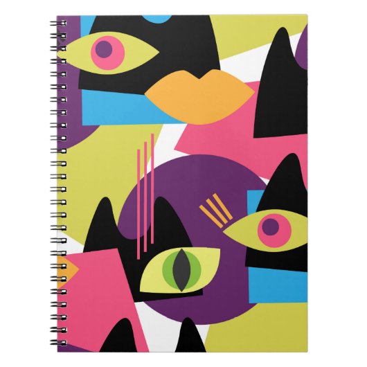 Naadloos abstract patroon met abstracte uitslag notitieboek (Voorkant)