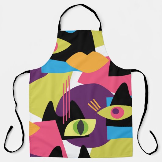 Naadloos abstract patroon met abstracte uitslag schort (Voorkant)