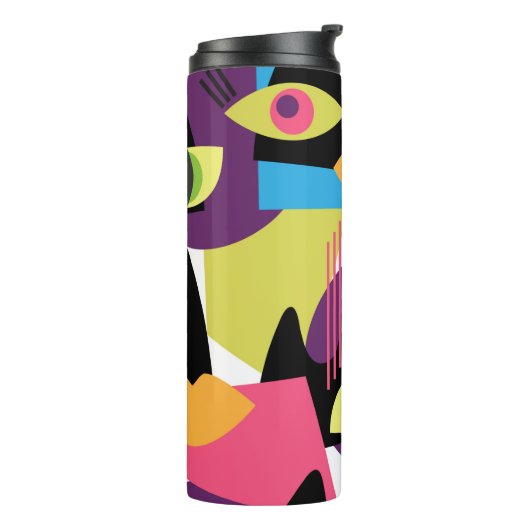 Naadloos abstract  patroon met abstracte uitslag thermosbeker (Gedraaid links)