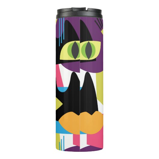 Naadloos abstract  patroon met abstracte uitslag thermosbeker (Achterkant)