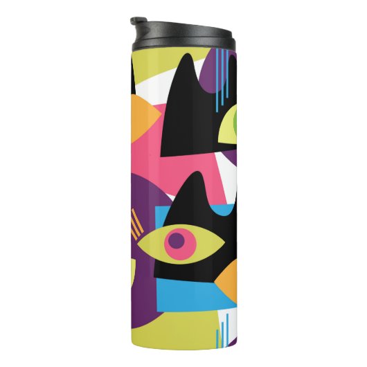 Naadloos abstract patroon met abstracte uitslag thermosbeker (Geroteerd rechts)