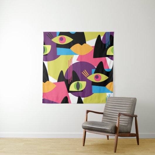 Naadloos abstract  patroon met abstracte uitslag wandkleed (In situ)