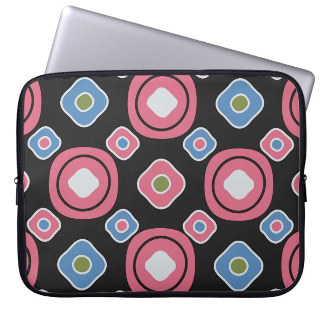 Naadloos abstract patroon met het afbeelding ovaal laptop sleeve (Voorkant)