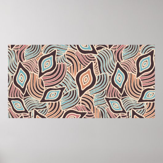 Naadloos abstract patroon met het afbeelding van g poster (Voorkant)