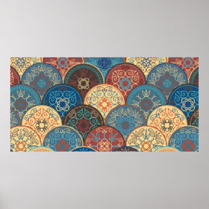 Naadloos abstract patroon van driehoekige abstra poster