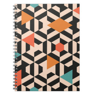 Naadloos abstract patroon van geometrische vormen. notitieboek