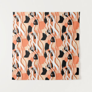 Naadloos abstract trendpatroon met perzik wandkleed