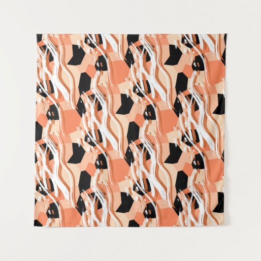 Naadloos abstract trendpatroon met perzik wandkleed (Voorkant)
