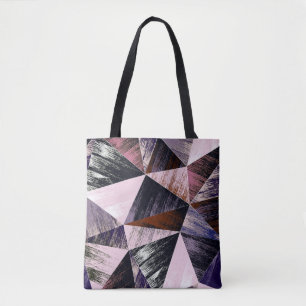 Naadloos abstract veelhoekpatroon. Blauw, roze, br Tote Bag