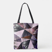 Naadloos abstract veelhoekpatroon. Blauw, roze, br Tote Bag (Achterkant)