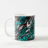 Naadloos abstract zebra leer modern blauw b koffiemok (Links)