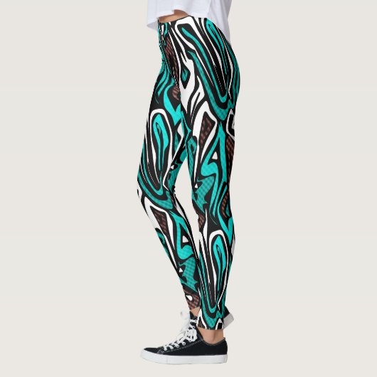 Naadloos abstract zebra leer modern blauw b leggings (Links)