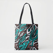 Naadloos abstract zebra leer modern blauw b tote bag (Voorkant)