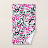Naadloos abstract zebra leer modern zwart bad handdoek (Handdoek)