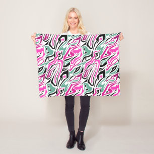 Naadloos abstract zebra leer modern zwart fleece deken