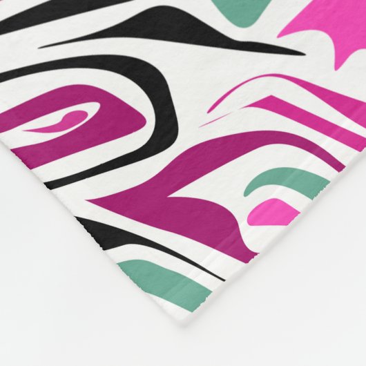 Naadloos abstract zebra leer modern zwart fleece deken (Hoek)