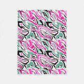 Naadloos abstract zebra leer modern zwart fleece deken (Voorkant)