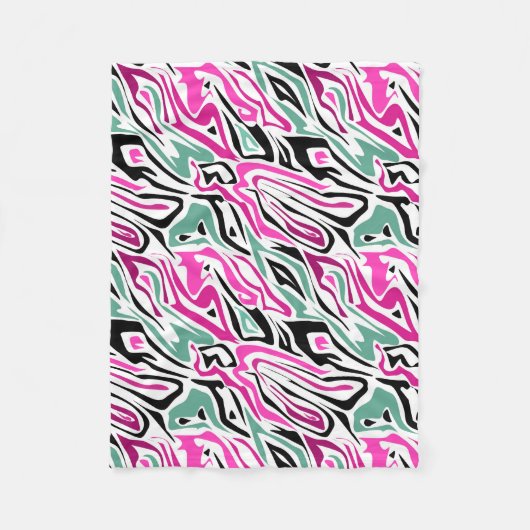Naadloos abstract zebra leer modern zwart fleece deken (Voorkant)